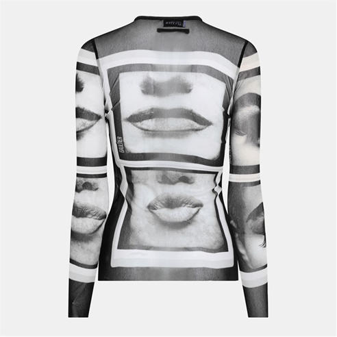JEAN PAUL GAULTIER - Women's Eyes Lips Top Long Sleeve T-Shirt