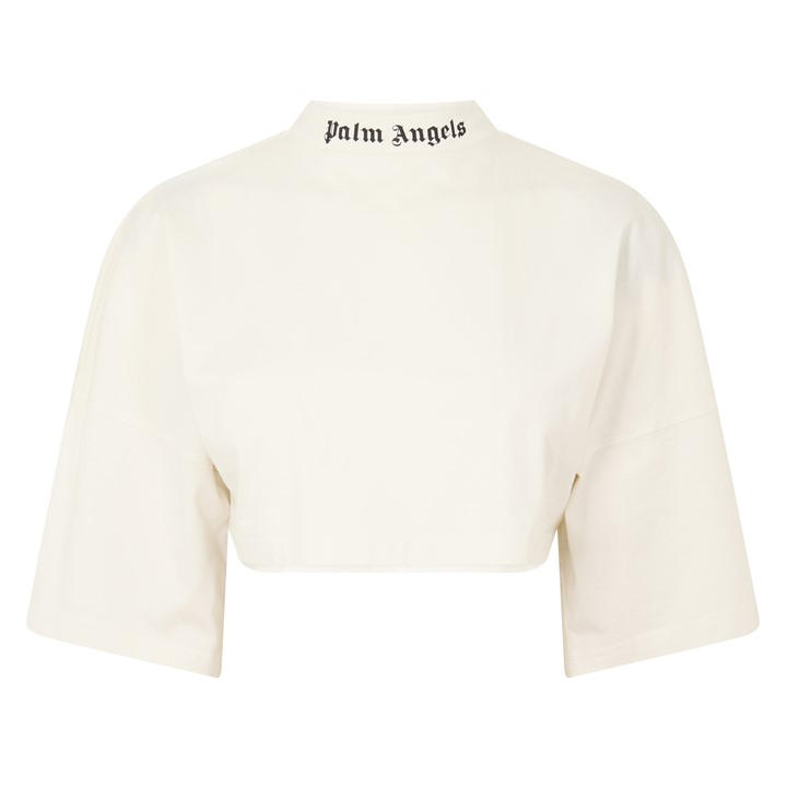 Palm Angels Women's White Crop Top - Size 16