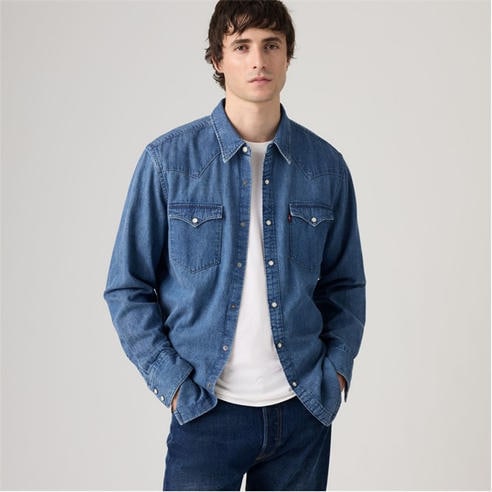 Levis - Men's Barstow Western Standard Esta Long Sleeve Denim Shirt