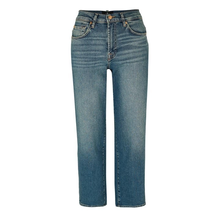 7 For All Mankind Women's Blue 7Fam Stovepipe Ankle Ld62