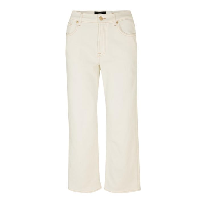 7 For All Mankind Women's White 7Fam Stovepipe Ankle Ld62