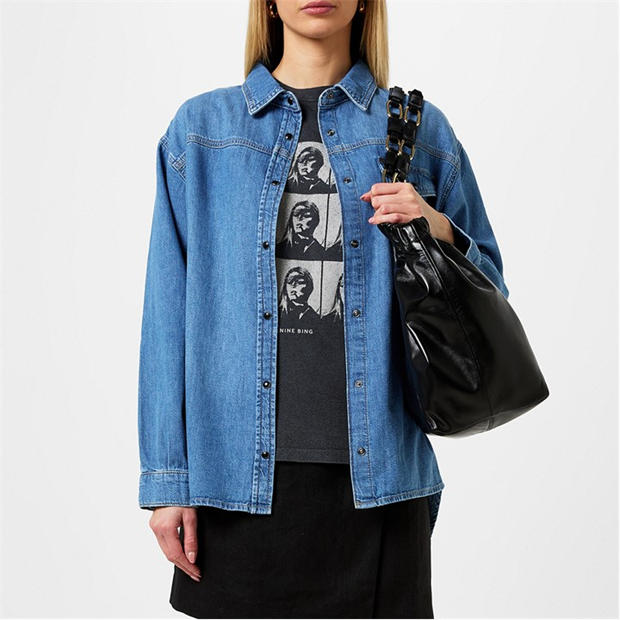 ANINE BING Sloan Denmi Shirt,All Products : American Fashion Style Bags On Sale