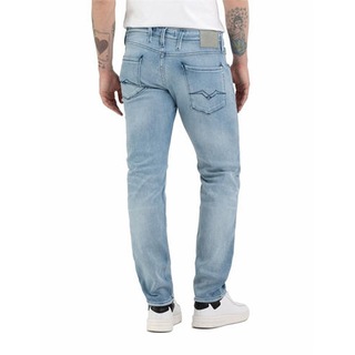 Replay Anbass Jeans Uomo Slim Fit Con Elasticità - Vestibilità Cinque Tasche, Vita Normale, Gamba Morbida E Stretta, Denim Italiano