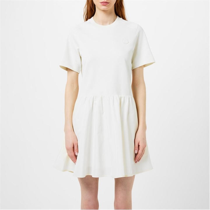 MONCLER Fit & Flare Mini Dress - White