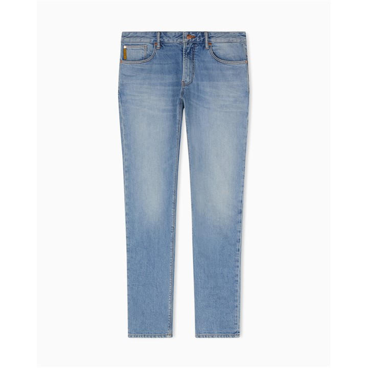 Emporio Armani Men's Blue J06 Slim-Fit Trousers