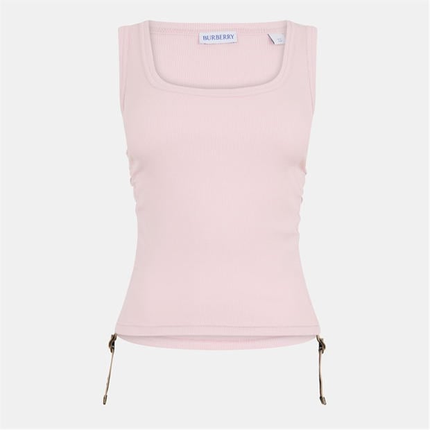 White - BURBERRY - Ruched Buckle Tank Top