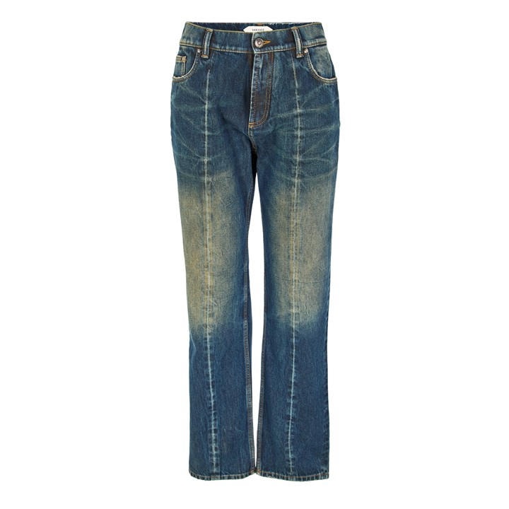 Versace Women's Blue Dirty Wash Slim Fit Jeans - Size 8