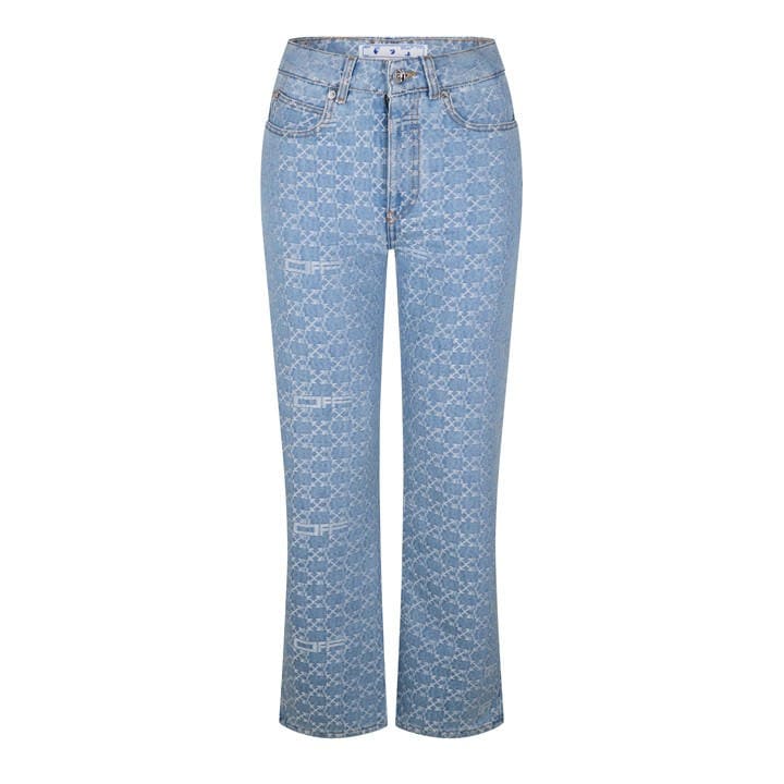 Off White Women's Blue Monogram 90S Jeans Small