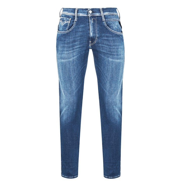Replay Men's Blue Hyperflex Anbass Slim Jeans Large