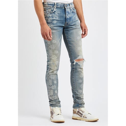 Amiri - AMR BLEACHED BANDANA JEANS