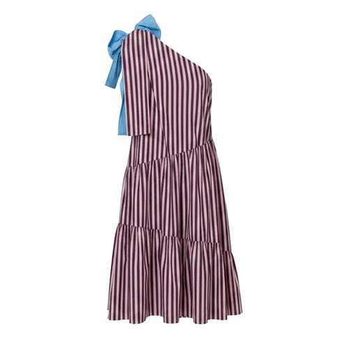 STELLA NOVA - Stella Nova Striped Bow Midi Dress - Purple
