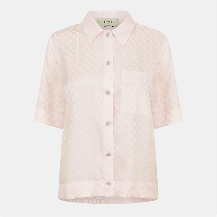 Fendi Women's Pink Ff Silk Shirt