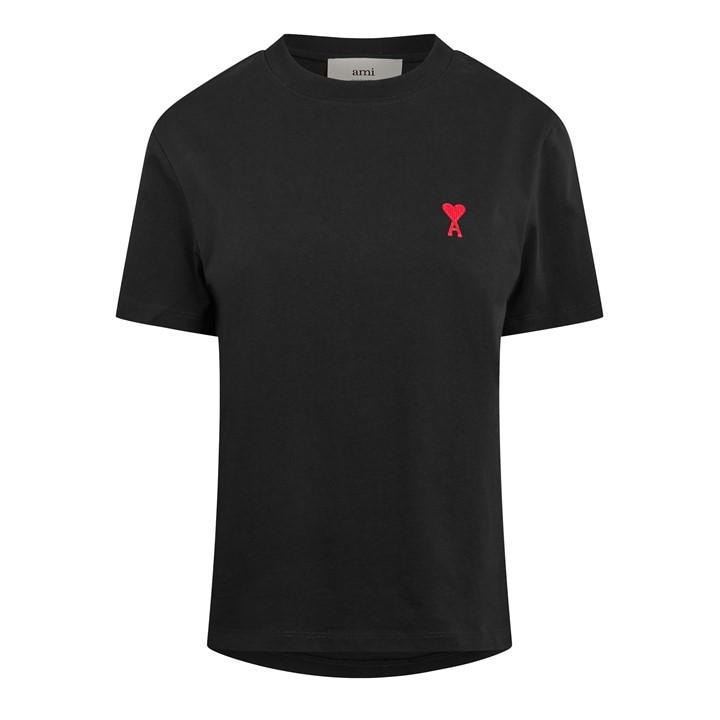 Ami Paris Women's Black Heart T-Shirt - Size 10
