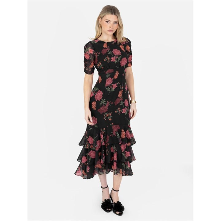 Ted Baker Women's Black Bardt Midi Drs Size 8