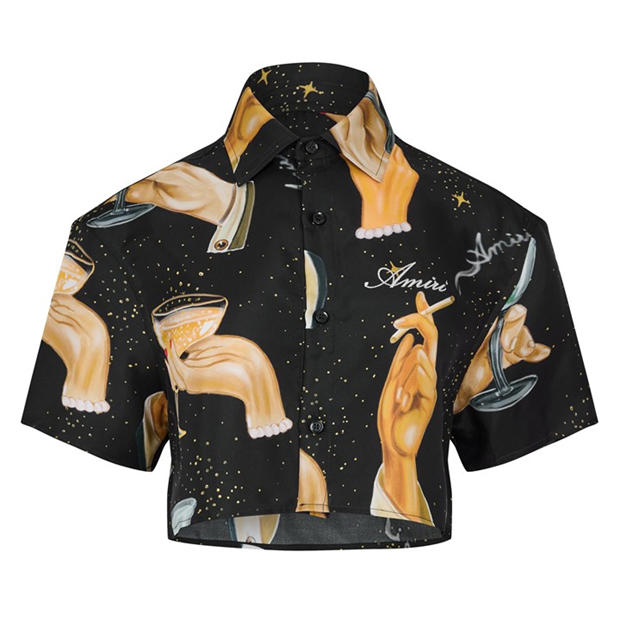 AMIRI Champaign Print Silk Shirt,All Products : American Fashion Style Bags On Sale