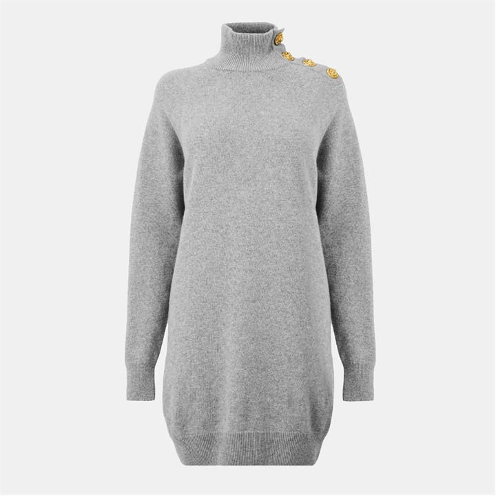 Balmain Women's Grey Structured Tailored Mini Dress - Size 10