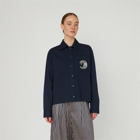 STELLA NOVA - Stella Nova Embellished Moon Shirt - Navy