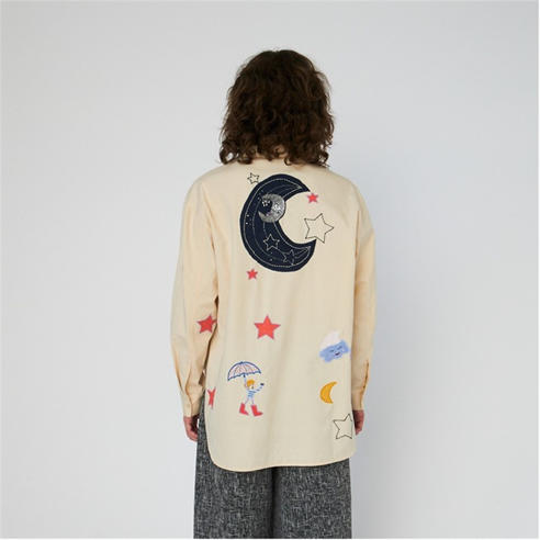 STELLA NOVA - Stella Nova Bead Embellished Shirt - Creme Brulee