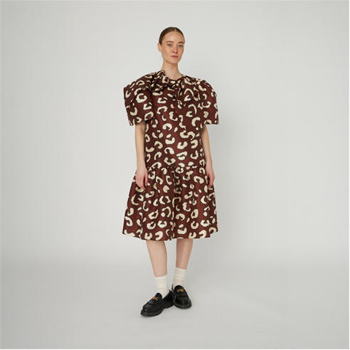 STELLA NOVA - Stella Nova Crisp Midi Dress with Bow - Leopard