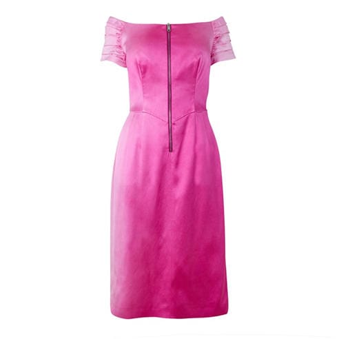 PRADA - Women's Midi Bardot Neck Viscose A Line Dress