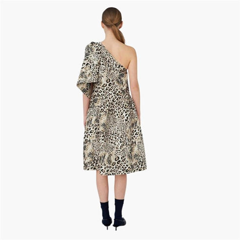 STELLA NOVA - Stella Nova Crispy One Shoulder Bow Dress - Leopard