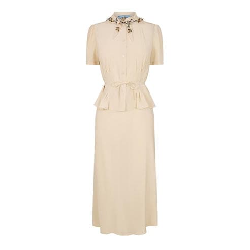 PRADA - Women's Silk Midi A-Line Dress