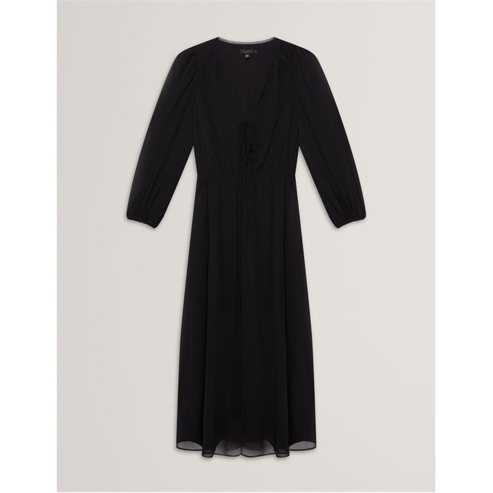 Ted Baker Women's Black Print Midi Tea Dress