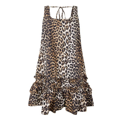 GANNI - Women's Poplin U-Neck Mini Dress
