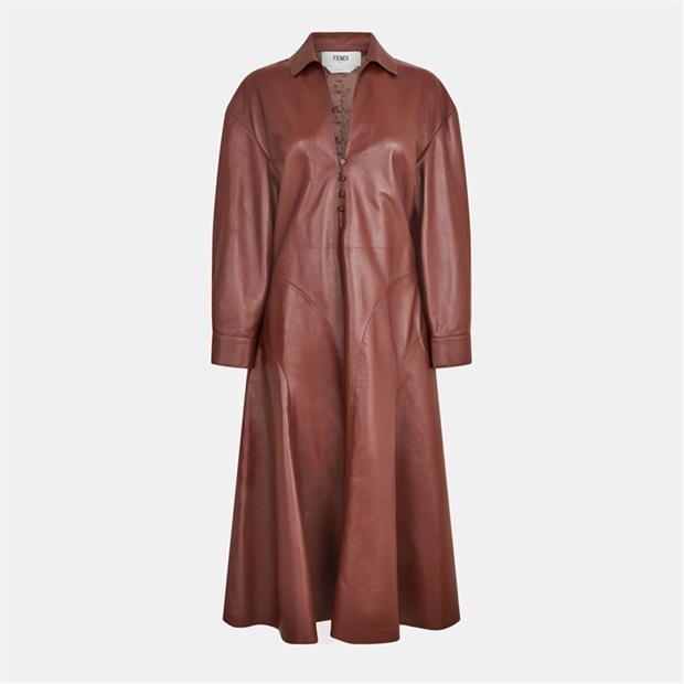 Fendi Women's Leather A Line Dress