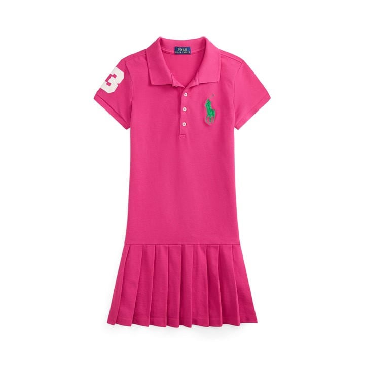 Polo Ralph Lauren Girls Pink Polo Polo Dress Jn61