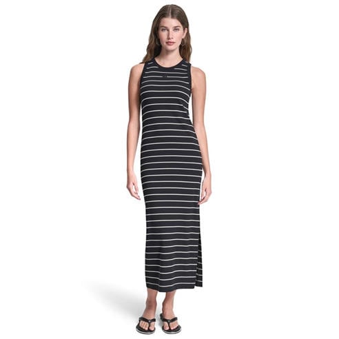 DKNY - DKNY Jeans Striped Rib Tank Maxi Dress