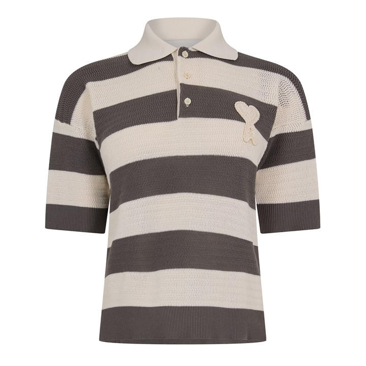 Ami Paris Women's Ami Stripe Polo Ld61 - Size 10
