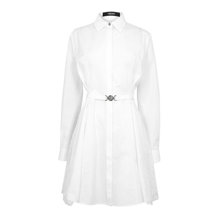 Versace Women's White Poplin Dress Ld61