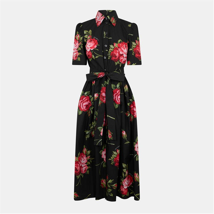 Dolce And Gabbana Women's Black Dg Collar Dress Ld61