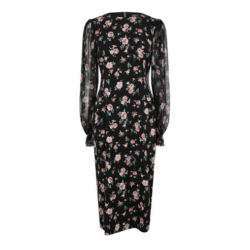 DOLCE AND GABBANA - Women's Puff Sleeve Long Maxi Dress