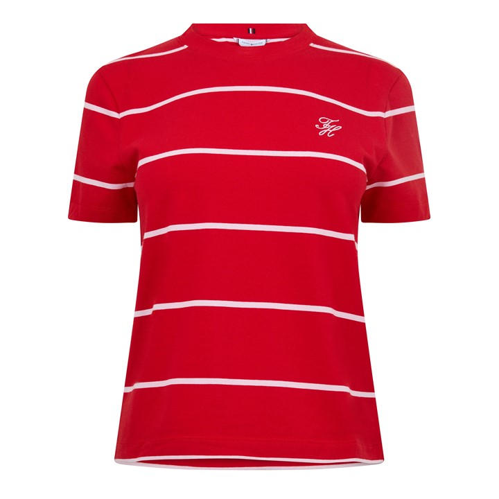 Tommy Hilfiger Women's Red Script T-Shirt