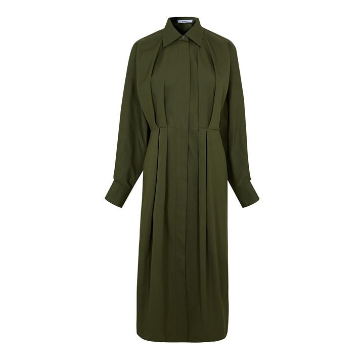 Givenchy Women's Green Giv Shirt Dress - Size 10
