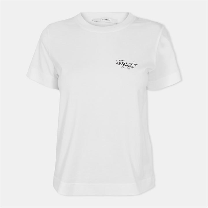 Givenchy Women's White Giv Stamp T-Shirt - Size 10