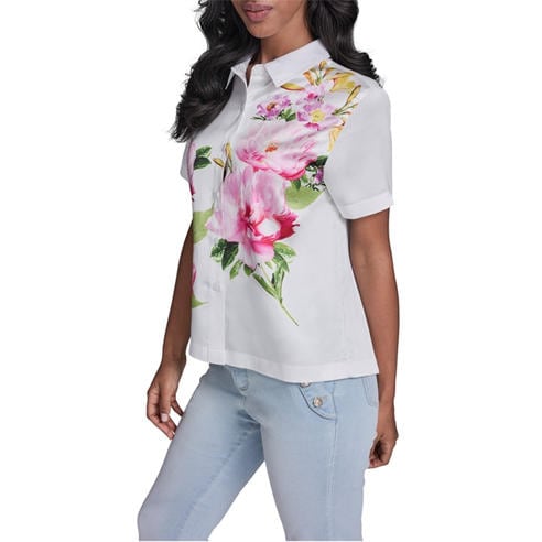 KARL LAGERFELD - Women's Sportswear Patterned Short Sleeve Shirt