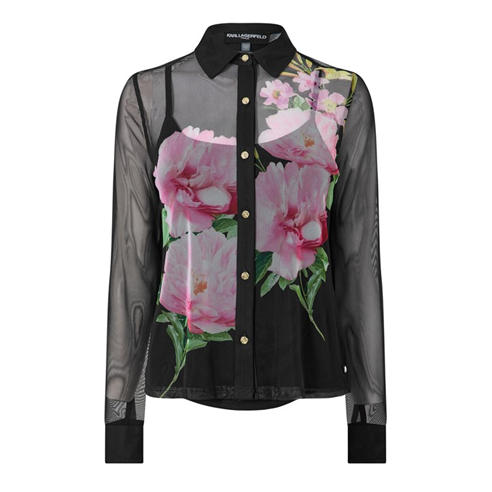 KARL LAGERFELD - Women's Sportswear Long Sleeve Patterned Shirt