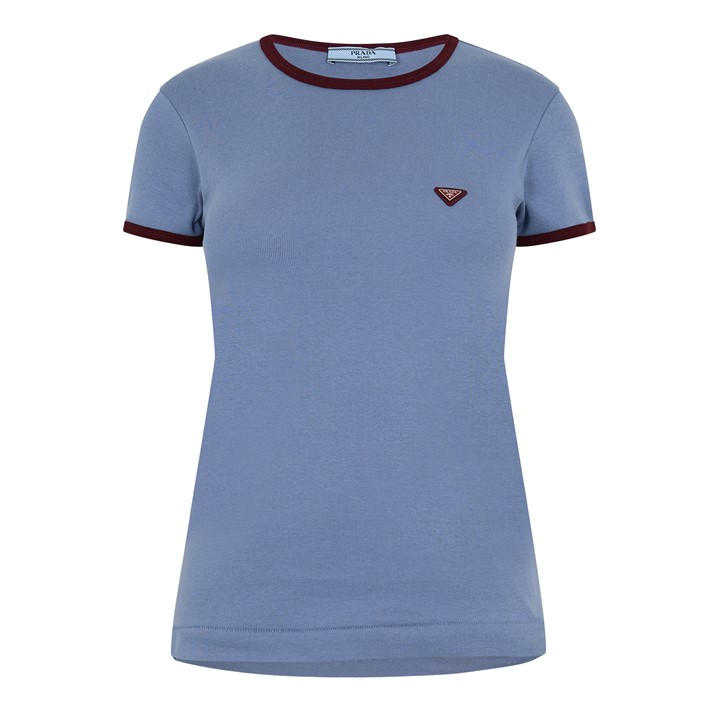 Prada Women's Blue Washed T-Shrt Ld62