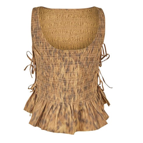 Ganni - Women's Patterned Short Sleeve Shirt