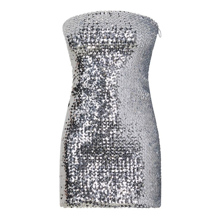 Gucci Women's Silver Mini Dress - Size 10