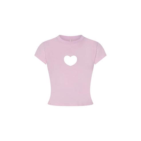 SKIMS - Womens Worn In Jersey Baby Heart T-Shirt