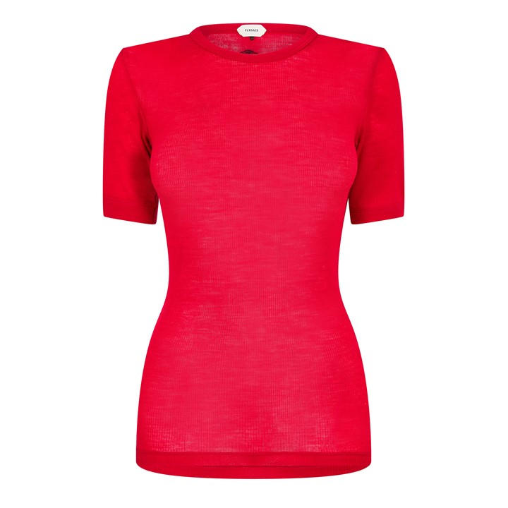 Versace Women's Red Ribbed Medus Ld62