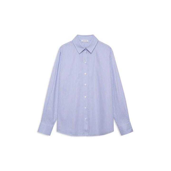 Anine Bing Women's Essie Long Sleeve Plain Shirt In Blue