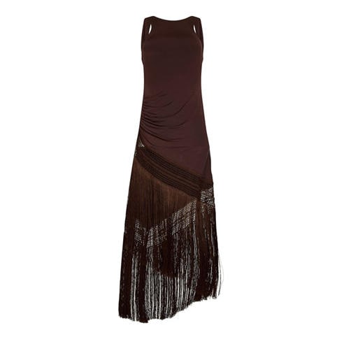 THE ANDAMANE - Women's Marisol Fringe Long Maxi Dress