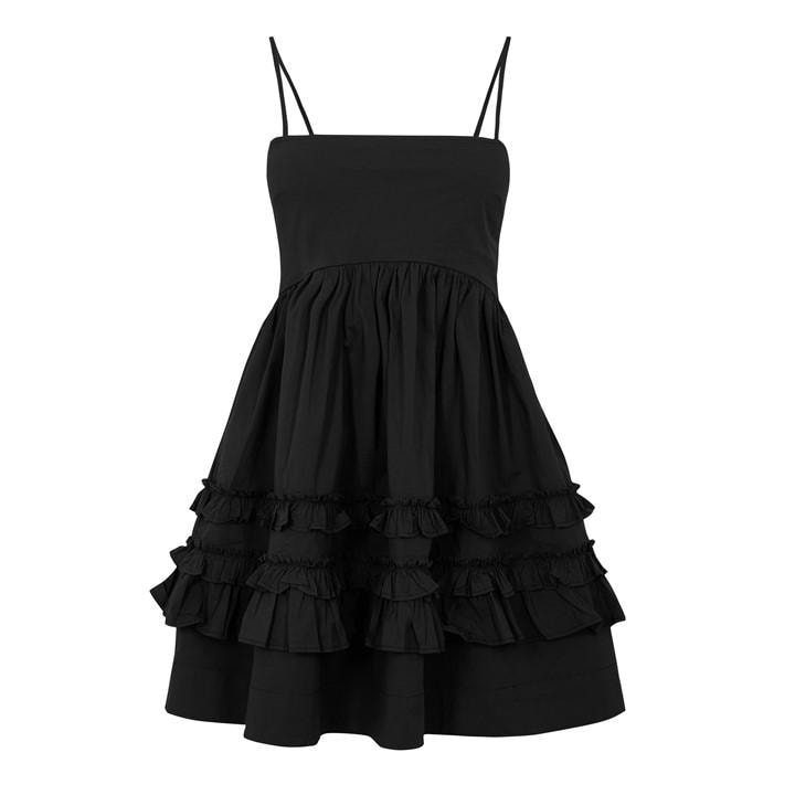 Ganni Women's Black Strtch Dress Ld62