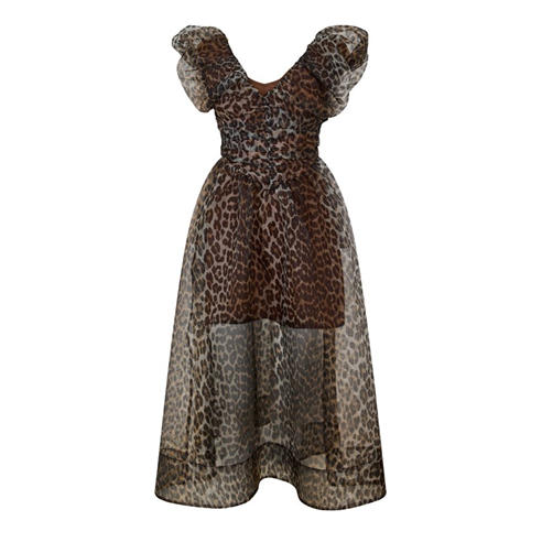 GANNI - Women's Printed Organza Maxi Dress