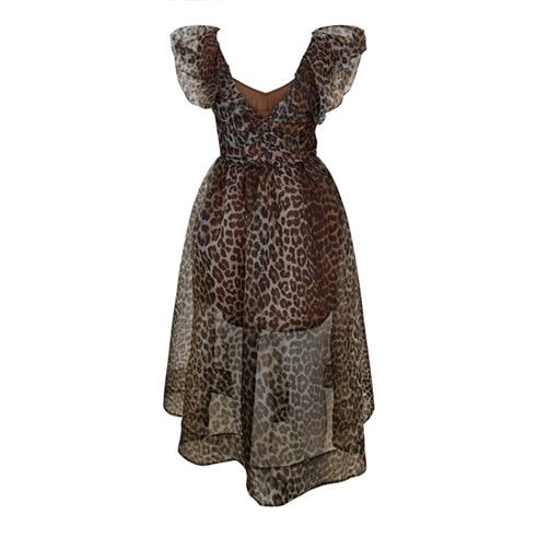 GANNI - Women's Printed Organza Maxi Dress